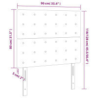 Produktbild för Sänggavel LED mörkblå 90x5x118/128 cm sammet