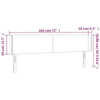 Produktbild för Sänggavel LED mörkgrön 183x16x78/88 cm sammet