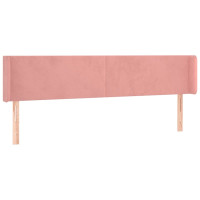 Produktbild för Sänggavel LED rosa 183x16x78/88 cm sammet