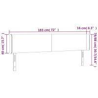 Produktbild för Sänggavel LED rosa 183x16x78/88 cm sammet