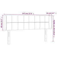 Produktbild för Sänggavel LED mörkgrön 147x16x78/88 cm sammet