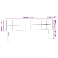 Produktbild för Sänggavel LED svart 163x16x78/88 cm sammet