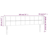 Produktbild för Sänggavel LED mörkgrön 183x16x78/88 cm sammet