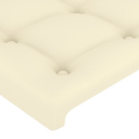 Produktbild för Sänggavel LED gräddvit 93x16x78/88 cm konstläder