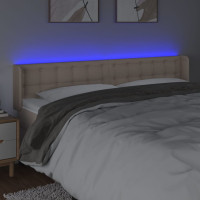 Produktbild för Sänggavel LED cappuccino 203x16x78/88 cm konstläder