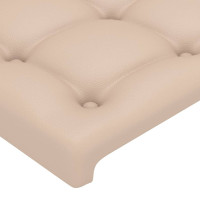 Produktbild för Sänggavel LED cappuccino 203x16x78/88 cm konstläder
