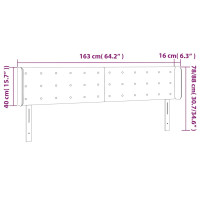 Produktbild för Sänggavel LED mörkgrön 163x16x78/88 cm sammet