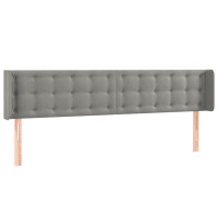 Produktbild för Sänggavel LED ljusgrå 183x16x78/88 cm sammet