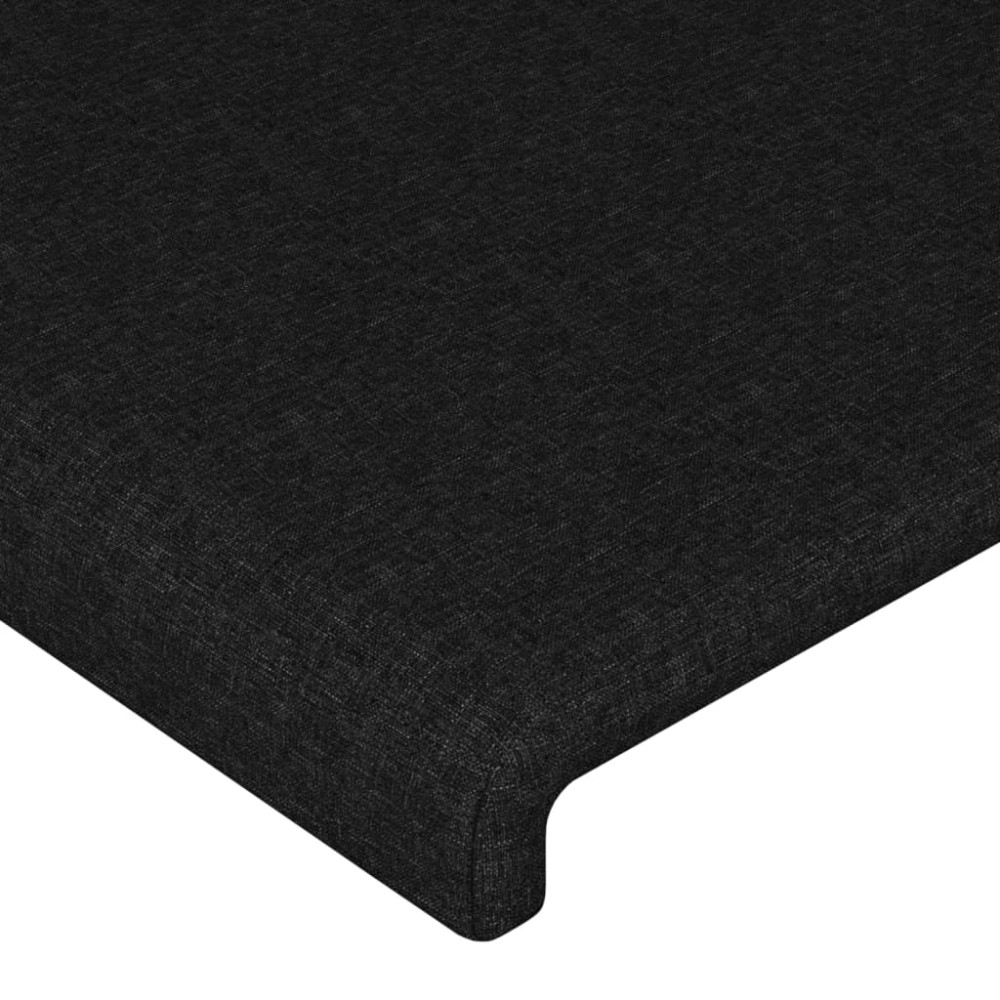 Produktbild för Sänggavel LED svart 83x16x118/128 cm tyg