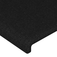 Produktbild för Sänggavel LED svart 83x16x118/128 cm tyg