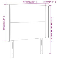 Produktbild för Sänggavel LED mörkbrun 83x16x118/128 cm tyg