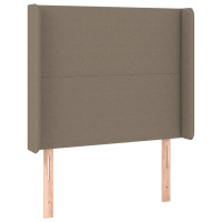 Produktbild för Sänggavel LED taupe 93x16x118/128 cm tyg