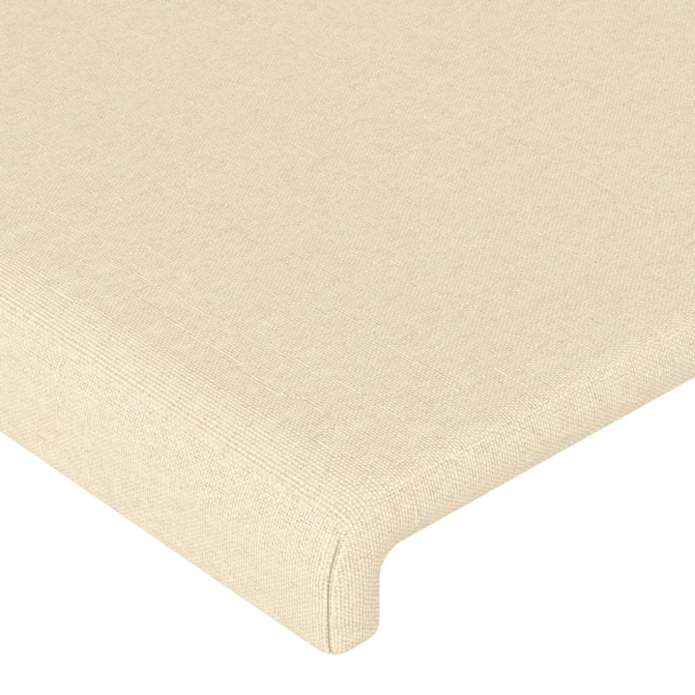 Produktbild för Sänggavel LED gräddvit 183x16x118/128 cm tyg