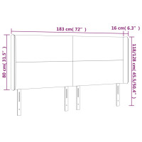 Produktbild för Sänggavel LED gräddvit 183x16x118/128 cm tyg