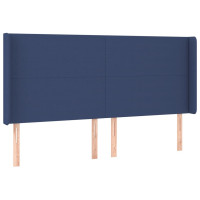 Produktbild för Sänggavel LED blå 183x16x118/128 cm tyg