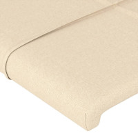 Produktbild för Sänggavel LED gräddvit 183x16x118/128 cm tyg