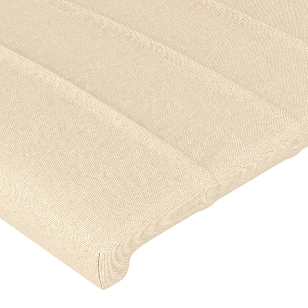 Produktbild för Sänggavel LED gräddvit 83x16x118/128 cm tyg