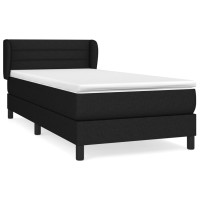 Produktbild för Ramsäng med madrass svart 80x200 cm tyg