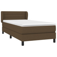 Produktbild för Ramsäng med madrass mörkbrun 90x190 cm tyg