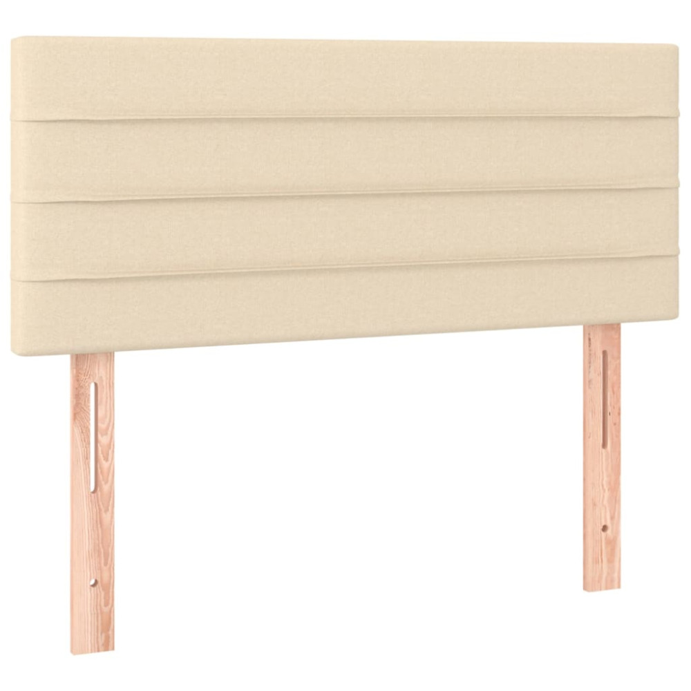 Produktbild för Ramsäng med madrass gräddvit 90x190 cm tyg