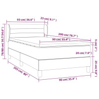 Produktbild för Ramsäng med madrass mörkgrå 90x200 cm tyg