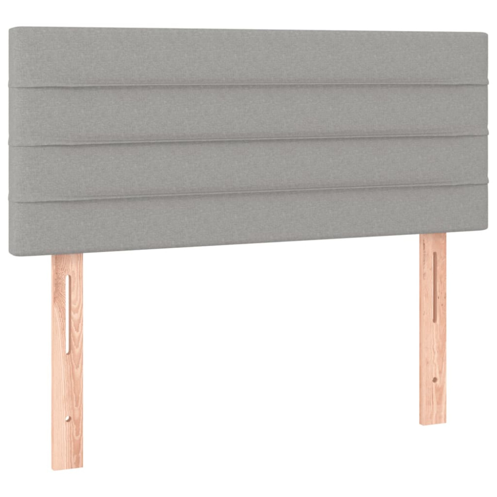 Produktbild för Ramsäng med madrass ljusgrå 100x200 cm tyg