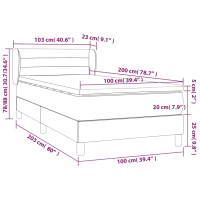 Produktbild för Ramsäng med madrass mörkgrå 100x200 cm tyg