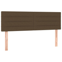 Produktbild för Ramsäng med madrass mörkbrun 140x190 cm tyg