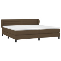 Produktbild för Ramsäng med madrass mörkbrun 200x200 cm tyg