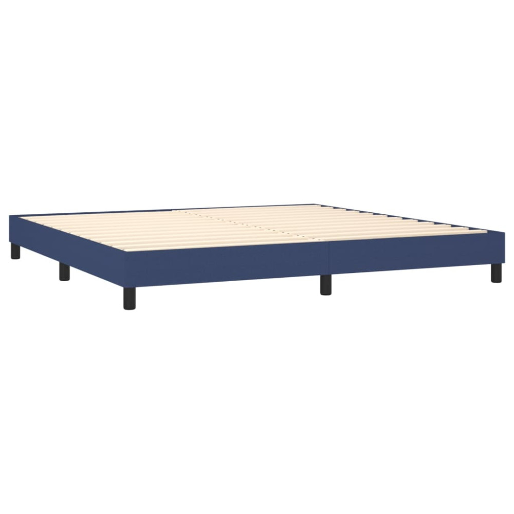 Produktbild för Ramsäng med madrass blå 200x200 cm tyg