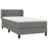 Produktbild för Ramsäng med madrass mörkgrå 80x200 cm tyg