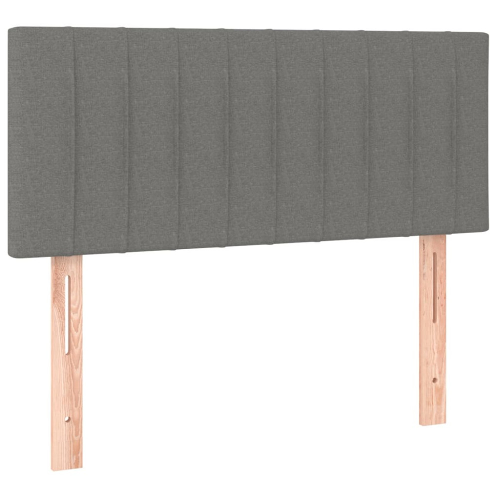 Produktbild för Ramsäng med madrass mörkgrå 90x190 cm tyg