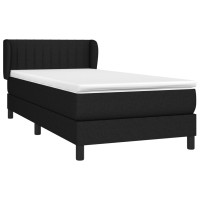 Produktbild för Ramsäng med madrass svart 100x200 cm tyg