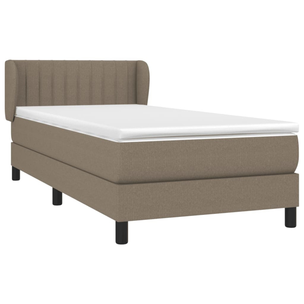 Produktbild för Ramsäng med madrass taupe 100x200 cm tyg