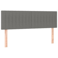 Produktbild för Ramsäng med madrass mörkgrå 140x190 cm tyg