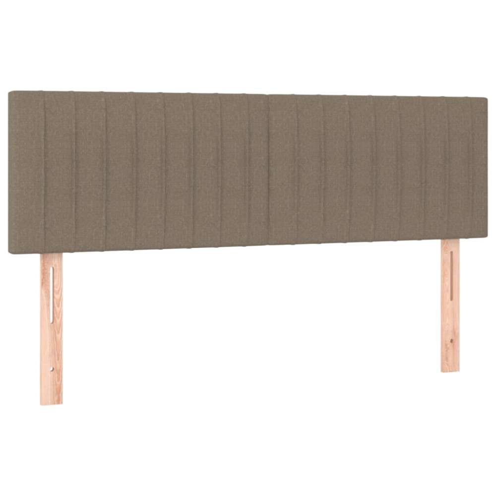 Produktbild för Ramsäng med madrass taupe 140x200 cm tyg