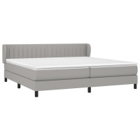 Produktbild för Ramsäng med madrass ljusgrå 200x200 cm tyg