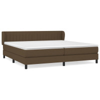 Produktbild för Ramsäng med madrass mörkbrun 200x200 cm tyg