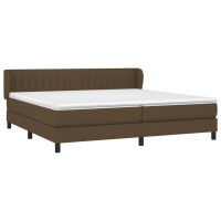 Produktbild för Ramsäng med madrass mörkbrun 200x200 cm tyg