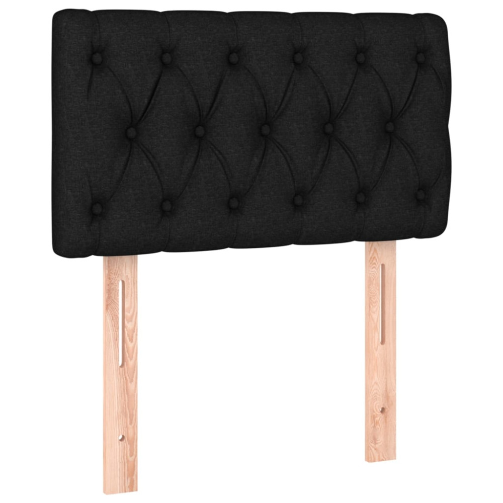 Produktbild för Ramsäng med madrass svart 80x200 cm tyg