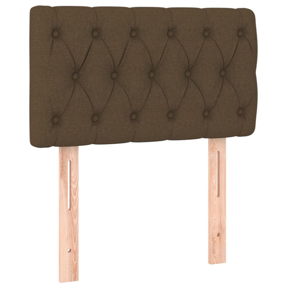 Produktbild för Ramsäng med madrass mörkbrun 80x200 cm tyg