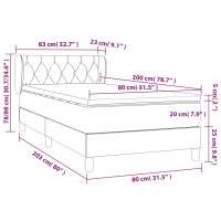 Produktbild för Ramsäng med madrass mörkbrun 80x200 cm tyg
