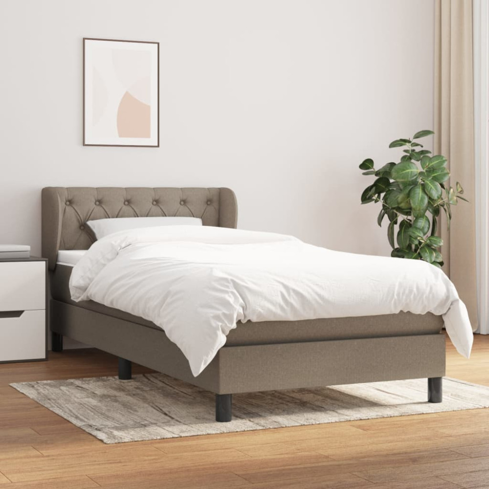 Produktbild för Ramsäng med madrass taupe 80x200 cm tyg