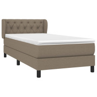 Produktbild för Ramsäng med madrass taupe 80x200 cm tyg