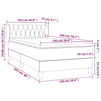 Produktbild för Ramsäng med madrass svart 100x200 cm tyg
