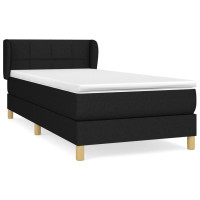Produktbild för Ramsäng med madrass svart 80x200 cm tyg