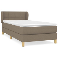 Produktbild för Ramsäng med madrass taupe 90x200 cm tyg