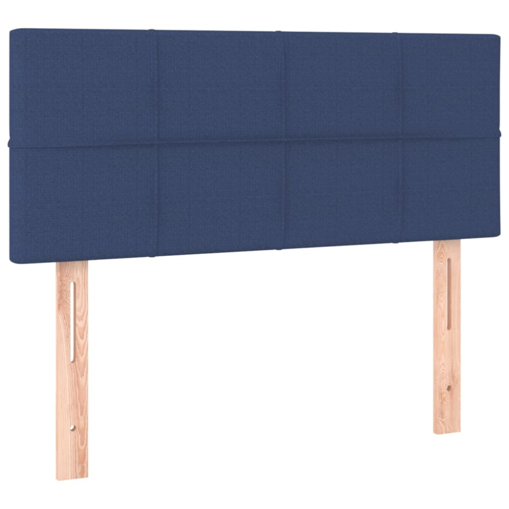 Produktbild för Ramsäng med madrass blå 90x200 cm tyg