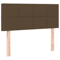 Produktbild för Ramsäng med madrass mörkbrun 100x200 cm tyg