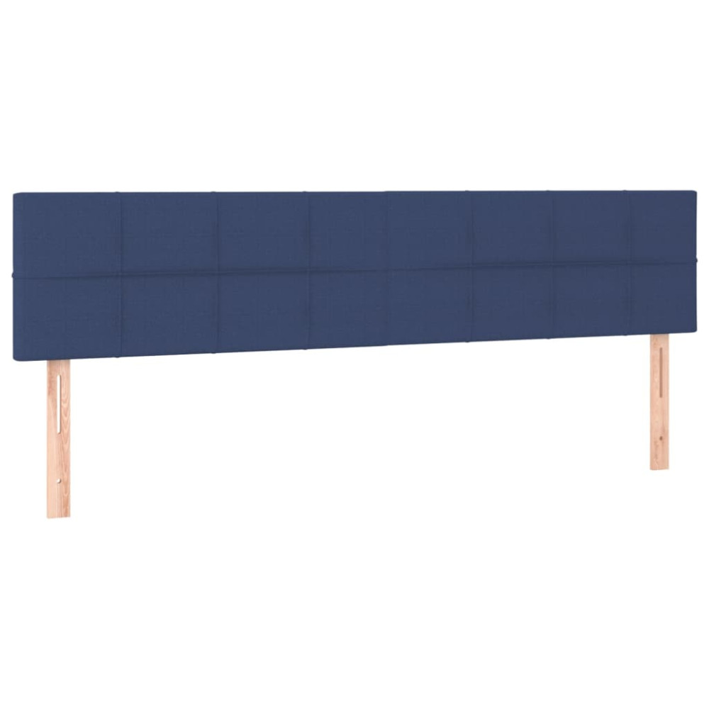 Produktbild för Ramsäng med madrass blå 160x200 cm tyg